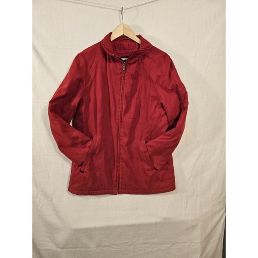 London Fog Jacket, Red With Quilted Interrior Sz XL, Full Zip Winter Spring K085